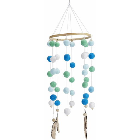 Mobile pour lit bébé, boule en feutre, carillon éolien, cloche de lit, jouet hochet, ornements suspendus, accessoires photo -TYPE1
