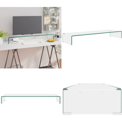 Mobile/Rialzo Porta TV in Vetro Trasparente 100x30x13 cm - Rialzo tv - Mobile tv