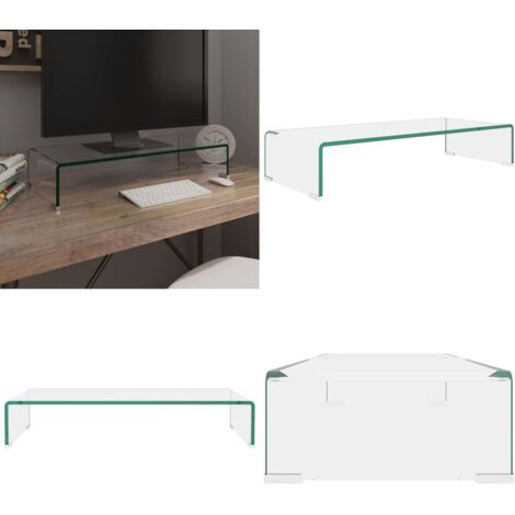 Mobile/Rialzo Porta TV in Vetro Trasparente 70x30x13 cm - Rialzo tv - Mobile tv