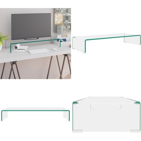 Mobile/Rialzo Porta TV in Vetro Trasparente 80x30x13 cm - Rialzo tv - Mobile tv