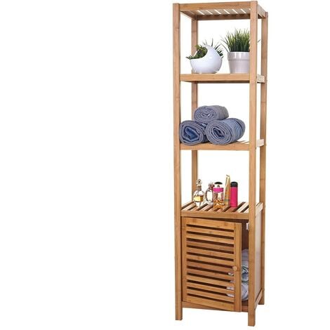 Mobile Scaffale per Trucchi da Bagno Multiuso in Metallo Nero Legno  Salvaspazio