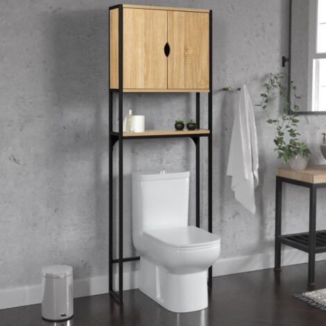Mobile scaffale sopra WC con armadio DETROIT design industriale
