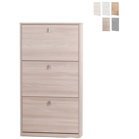 Mobile Scarpiera 3 Ante Ribalta Olmo Slim in Legno Porta Scarpe Slim Kit Armadio