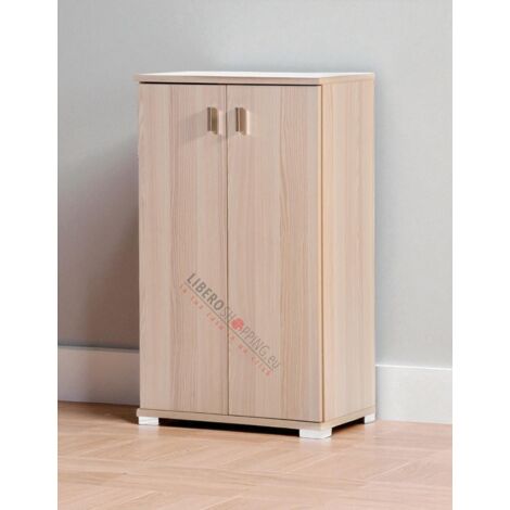 Mobile scarpiera in legno a due ante 53x91h cm Rovere