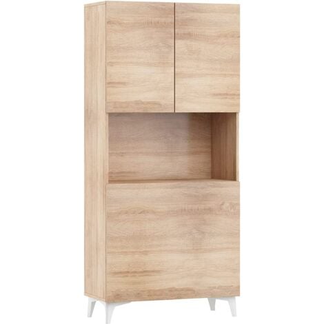 MOBILE SCRIVANIA COMPUTER LIBRERIA MEGAN H175x80x36cm ROVERE