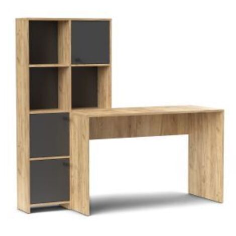 Mobile scrivania con libreria mod. HALK cm 156x55x147 rovere bianco