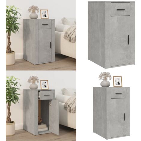 Mobile Scrivania Grigio cemento 40x49x75 cm Legno Multistrato - Armadietto da scrivania - Mobile da scrivania