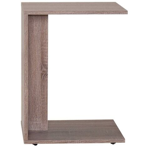 Mobile Sofa Table in Light Walnut - Fits Under Most Sofas.