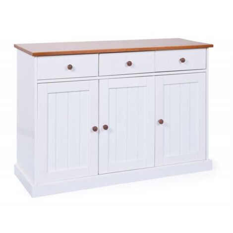 Mobile soggiorno buffet westerland 3ante+3cassetti 131x45x86h pino massello - Inter Link