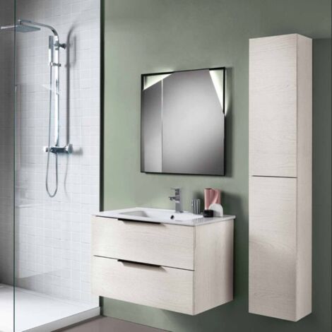 Mobile sospeso bagno 80 cm in nobilitato BALI Bianco Nordico