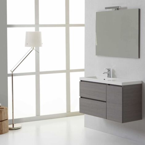 Mobile Sospeso Bagno Moderno 90 Cm Sinistro  Manhattan