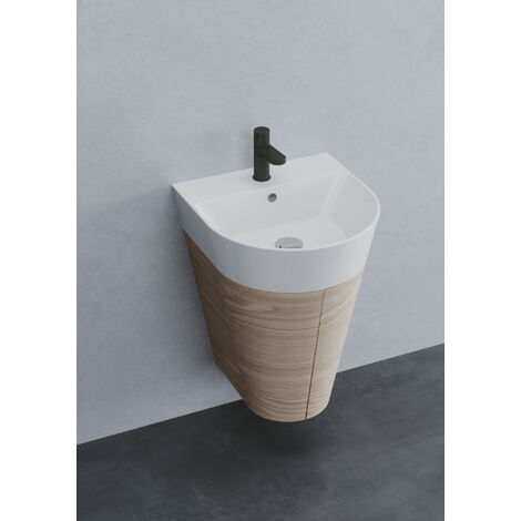 Mobile sospeso con lavabo Forma cm. 44x47 cemento di Ceramica