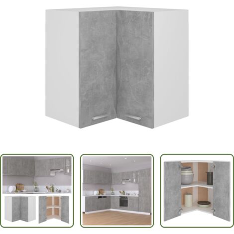 Mobile sospeso cucina -  Pensile Angolare “Lyon” Grigio Cemento 57x57x60cm