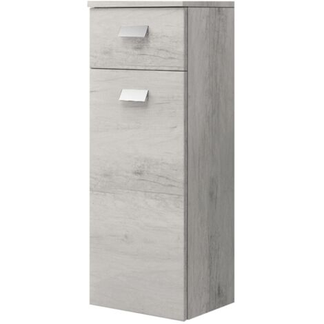 Mobile sospeso multiuso 31x34 con anta e cassetto Quercia Bianco