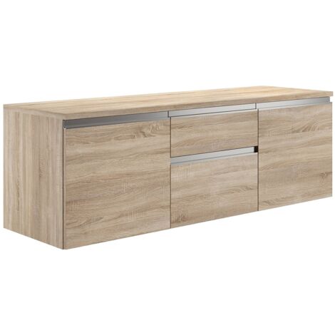 Mobile sotto lavabo sospeso 150 cm  Naturale chiaro - JIMENA II