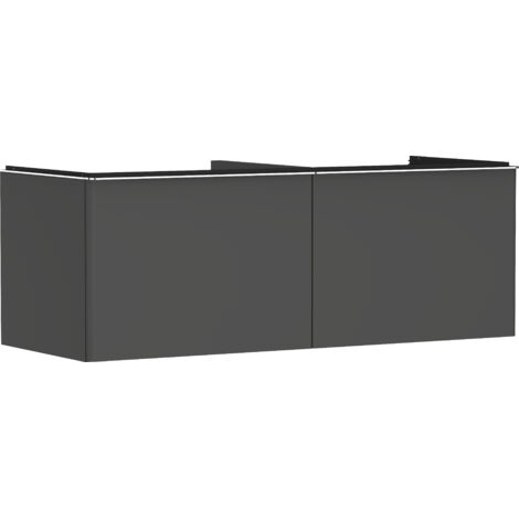Mobile sotto lavabo Xelu Q 1360x485x550mm con finitura diamantata grigia cromata