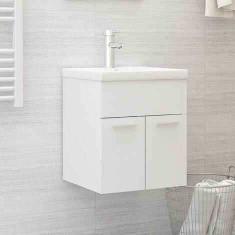 SoBuy Mobile Sottolavabo Per Bagno con Poggiapiedi Sottolavabo Bagno Mobile  Bagno Sottolavabo Bianco FRG128-II-W