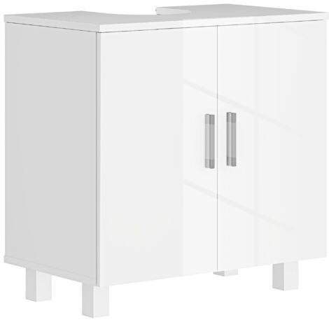 Mobile Sottolavabo da Bagno con Armadietto 2 Ante 60x35x60 cm in MDF Bianco