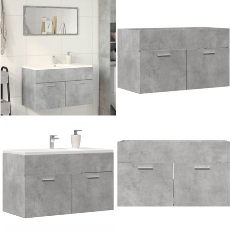 Mobile Sottolavabo Grigio Cemento 80x38,5x46 cm Multistrato - Lavabo - Armadio da bagno