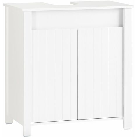 Mobile Sottolavabo Mobile Bagno Mobiletto Per Lavandino Bagno Bianco 60x34x65,5cm BZR101-W SoBuy