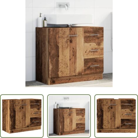 Mobile sottolavabo -  Mobile Sottolavabo Legno Vecchio 63x30x54 cm in Truciolato