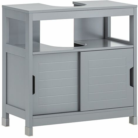 Mobile Sottolavabo Per Bagno Con Poggiapiedi FRG128-II-SG SoBuy