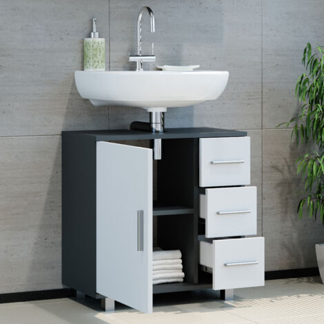 Mobile sottolavabo per bagno Ilias, Antracite, 60 x 60 cm, Vicco
