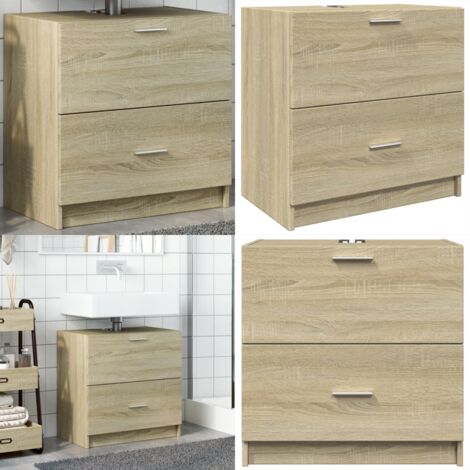Mobile Sottolavabo Rovere Sonoma 59x37x59 cm in Truciolare - Mobile sottolavabo - Mobile in legno multistrato