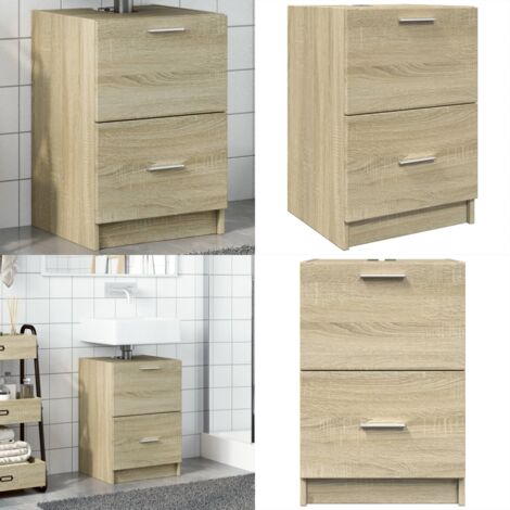 Mobile Sottolavabo Rovere Sonoma 63x30x54 cm in Truciolare - Mobile sottolavabo - Mobile in legno multistrato
