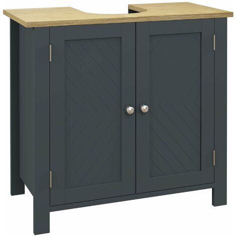 Mobile Sottolavello da Bagno 60x30x60 cm in Truciolato e MDF Grigio