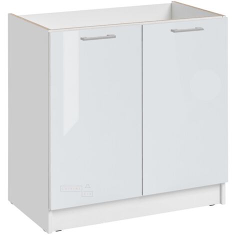 Mobile sottolavello Eco Bianco Brillante a 2 ante L 80 cm