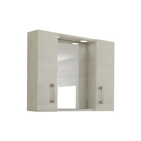 MOBILE SPECCHIERA DA BAGNO MOD. 960 CON 2 ANTE E ILLUMINAZIONE CM. 77X57X15