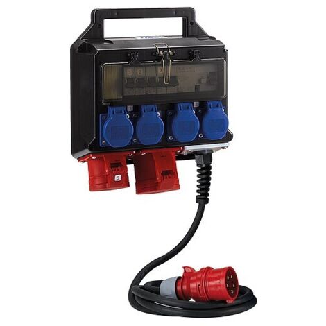 Mobile Steckdosenverteilung KV401132 1x400V/16 A 1x400V/32 A 4x230 V/16 A mit 2,5 m - Anschlusskabel