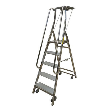 Mobile Stehleiter de 6 Stufen - Maximale Arbeitshöhe 3.32m - 19406