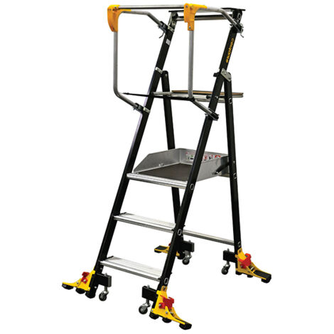 Mobile Stehleiter Inox 3 Stufen - Maximale Arbeitshöhe 2.69m - 614933