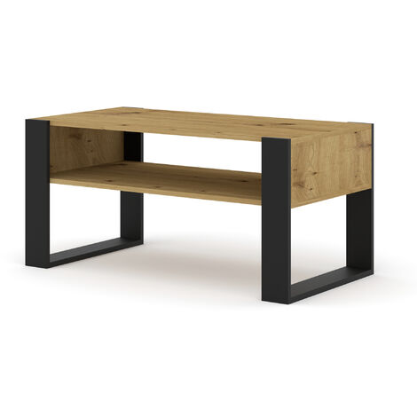 MOBILE TAVOLINO DA CAFFE'  PIANO PC 2 PIANI QUERCIA 100x53.20x47.50cm MONDI