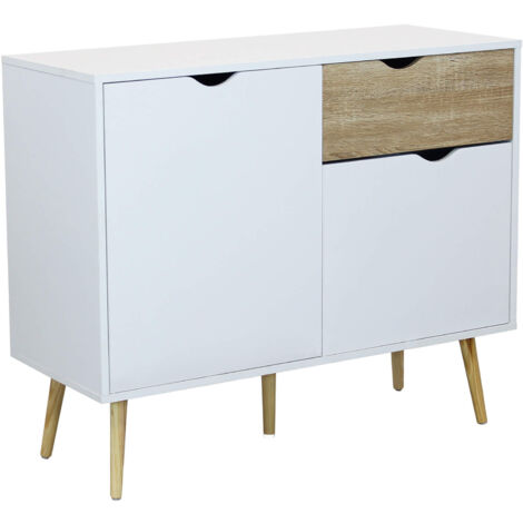 MOBILE THEODORE IN LEGNO NATURALE CON 2 ANTE E UN CASSETTO 99 X 39 X H82 CM