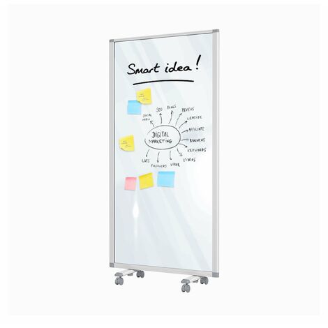 Mobile Trennwand Präsentationsboard Transparent 1-teilig 90 x 180 cm