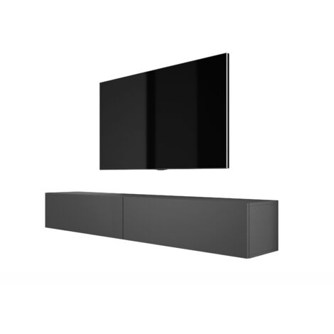 Mobile TV 100 cm Antracite, gambe nere inclinate, 100 × 32 × 52 cm