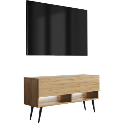 Mobile TV 100 cm Cachemire, gambe dritte dorate, LED bianco, 100 × 32 × 52 cm