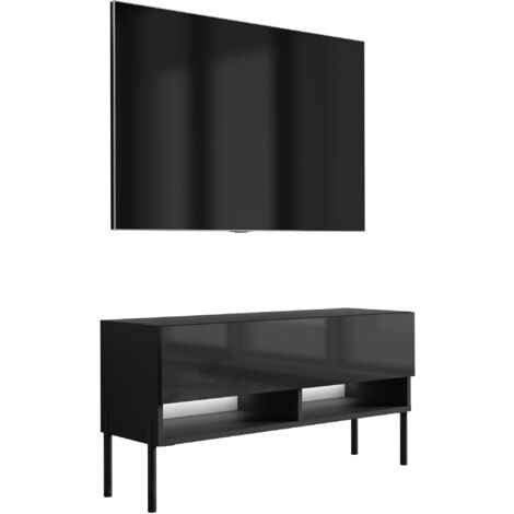 Mobile TV 100 cm Nero opaco, LED bianco, 100 × 32 × 34 cm