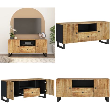 Mobile TV 105x33,5x46cm Legno Massello Mango Legno Multistrato - Mobile TV - Arredamento moderno