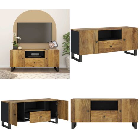 Mobile TV 105x33,5x46cm Legno Massello Mango Legno Multistrato - Mobile TV - Mobile TV in legno