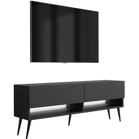 Mobile TV 140 cm Cachemire, gambe dritte dorate, LED bianco, 140 × 32 × 52 cm