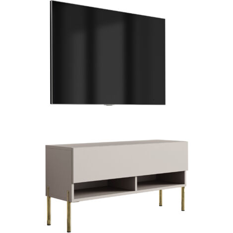 Mobile TV 140 cm Nero opaco, gambe nere dritte, 140 × 32 × 52 cm