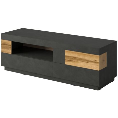 Mobile TV 160cm collezione KILES. Color grigio antracite e rovere. Stile design