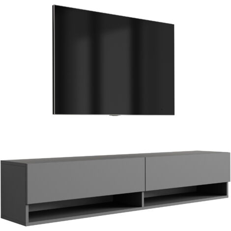 Mobile TV 170 cm Antracite, gambe inclinate oro, 170 × 32 × 52 cm