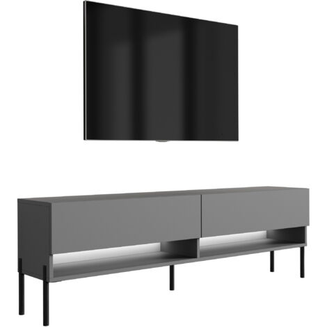 Mobile TV 170 cm Bianco opaco / Bianco lucido, 170 × 32 × 34 cm