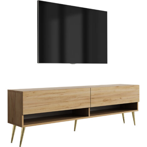 Mobile TV 170 cm Cachemire, gambe nere inclinate, 170 × 32 × 52 cm