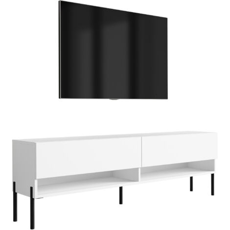 Mobile TV 170 cm Nero opaco / Nero lucido, 170 × 32 × 34 cm